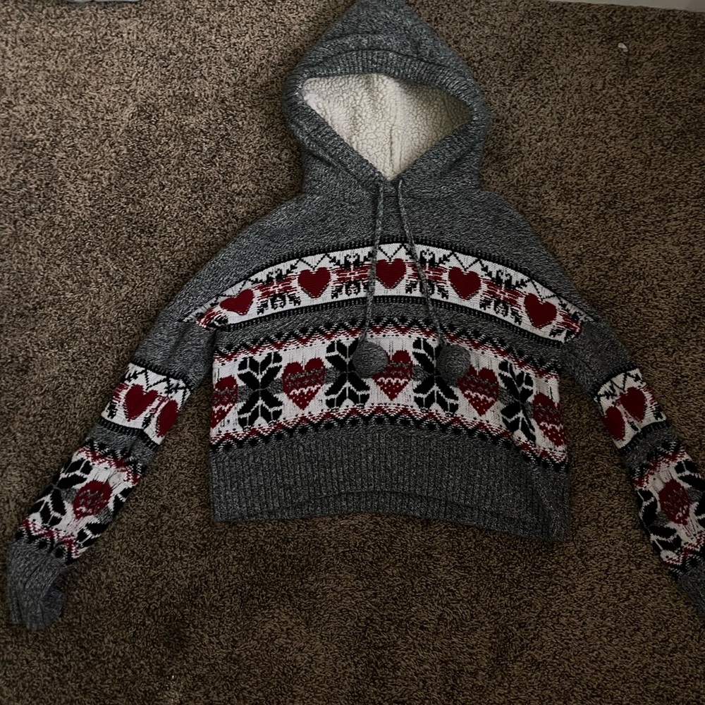 Christmas sherpa crop top size L